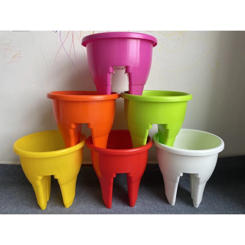 Chậu Nhựa Kẹp Ban Công Lan Can size trung rãnh 7cm đáy nhọn Trồng Hoa, siêu đẹp,video