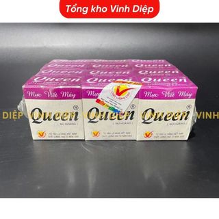 Mực Queen tím 30ml dùng cho bút máy, màu sắc tươi sáng, mực tím học sinh Tiểu Học