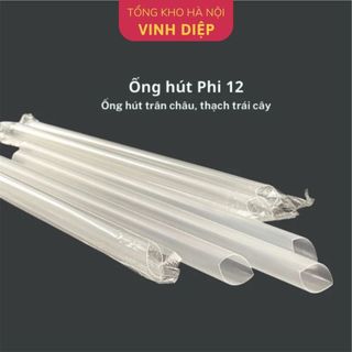 Ống Hút Trân Châu Bịch 400g - Từng Chiếc Dài 21cm Phi 12, Có Màng Bọc Nilon, Dùng Cho Trà Sữa