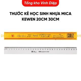 Thước kẻ học sinh nhựa mica Kewen 20cm 30cm
