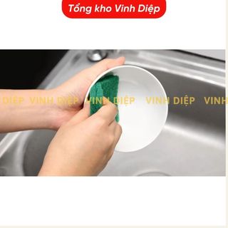 .Combo 10 miếng cước ráp xanh to cọ rửa bát đĩa xoong chảo siêu sạch, cọ bát, cọ xoong