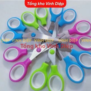 Kéo thủ công, kéo học sinh thép không rỉ, an toàn cho trẻ mầm non, tiểu học