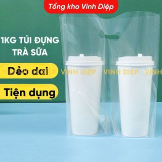 Túi đựng trà sữa 1 cốc, 2 cốc dài không ngăn, 2 ngăn, túi cốc đôi 2 ly cà phê 31x27cm, túi cốc chữ T, 1kg