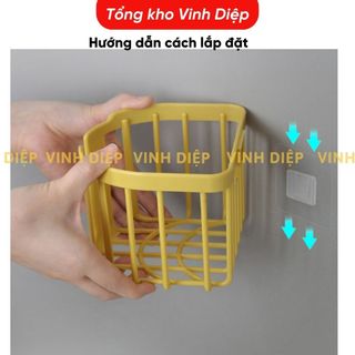 Giỏ Đựng Giấy Vệ Sinh Dán Tường - Giỏ Treo Tường Đựng Khăn Giấy Phòng Tắm Phòng Bếp Việt Nhật 3380