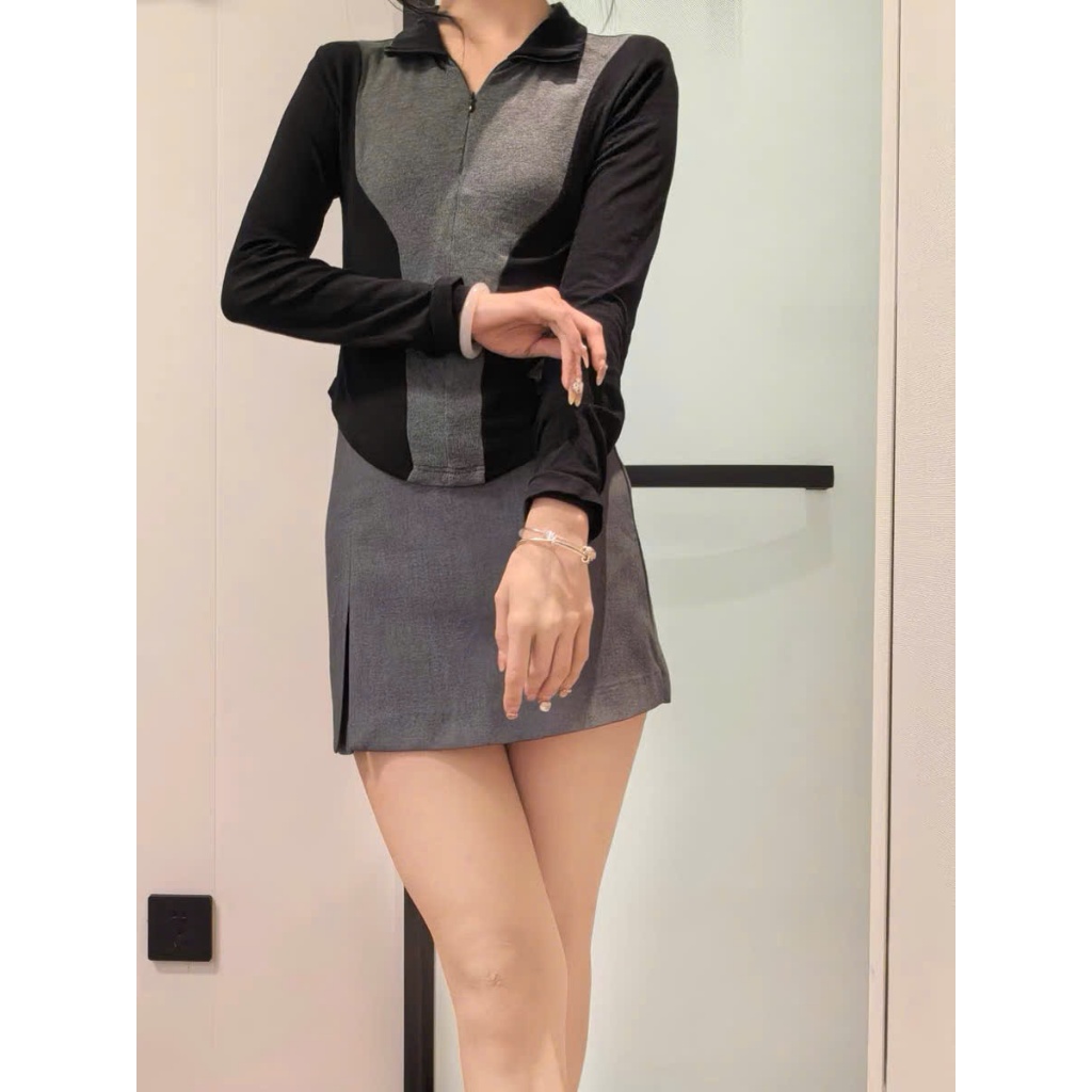 Quần giả váy trơn Thanhhuyen clothings - Quần giả váy cách điệu có xẻ dáng chữ A chất vải dày dặn 1101