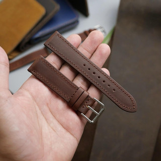 Dây Đồng Hồ Da Bò Sáp Pullup, Size 24/22/20/18/16/14 Màu nâu/Màu đen. DH02- Ví Da SAGO