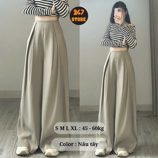 Quần tây ullzang ống rộng lưng cao