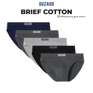 Combo 5 Quần Lót Nam Guzado Vải Cotton Kháng Khuẩn, Thấm Hút Mồ Hôi Tốt, Co Giãn Thoải Mái  CB5GBF01