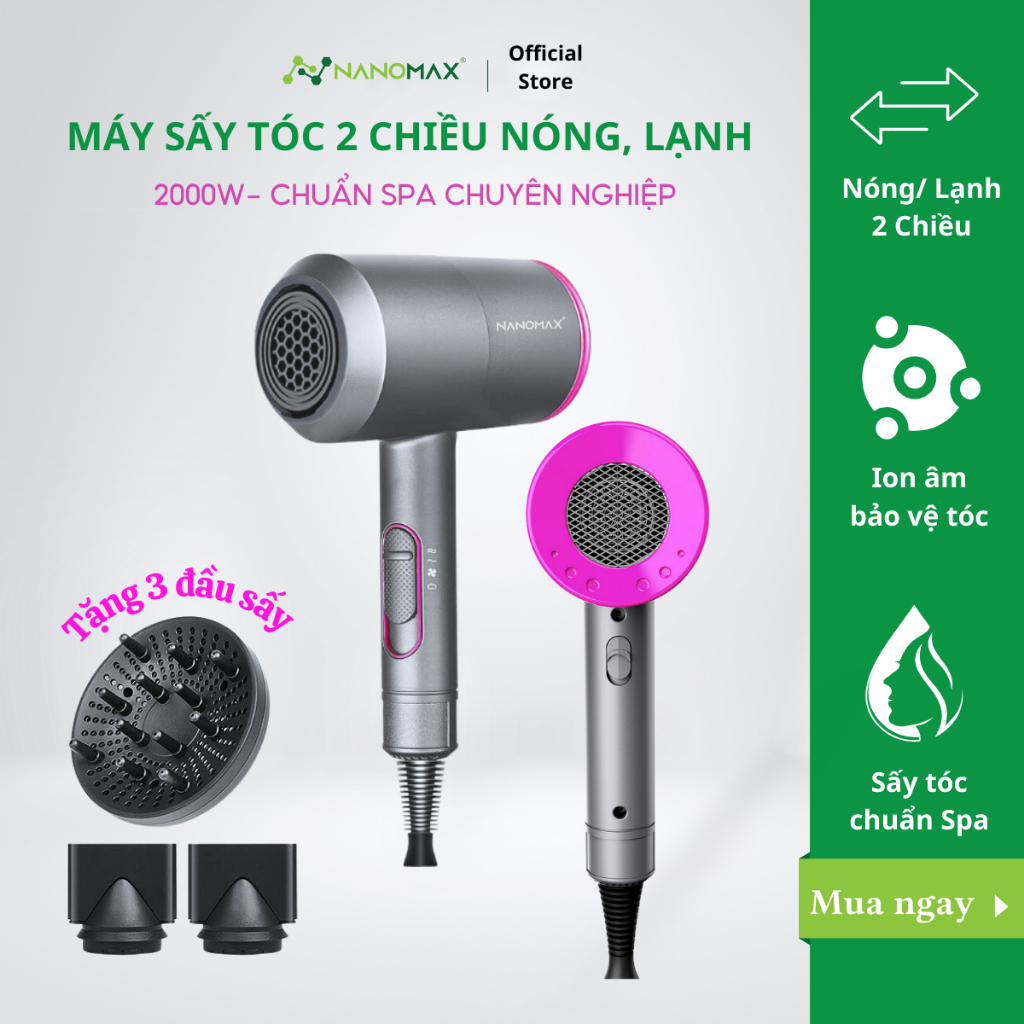 Đánh Giá Máy Sấy Tóc Nanomax D087 2000W Ion: Sấy Nhanh Khô, Tóc Mượt Chuẩn Salon