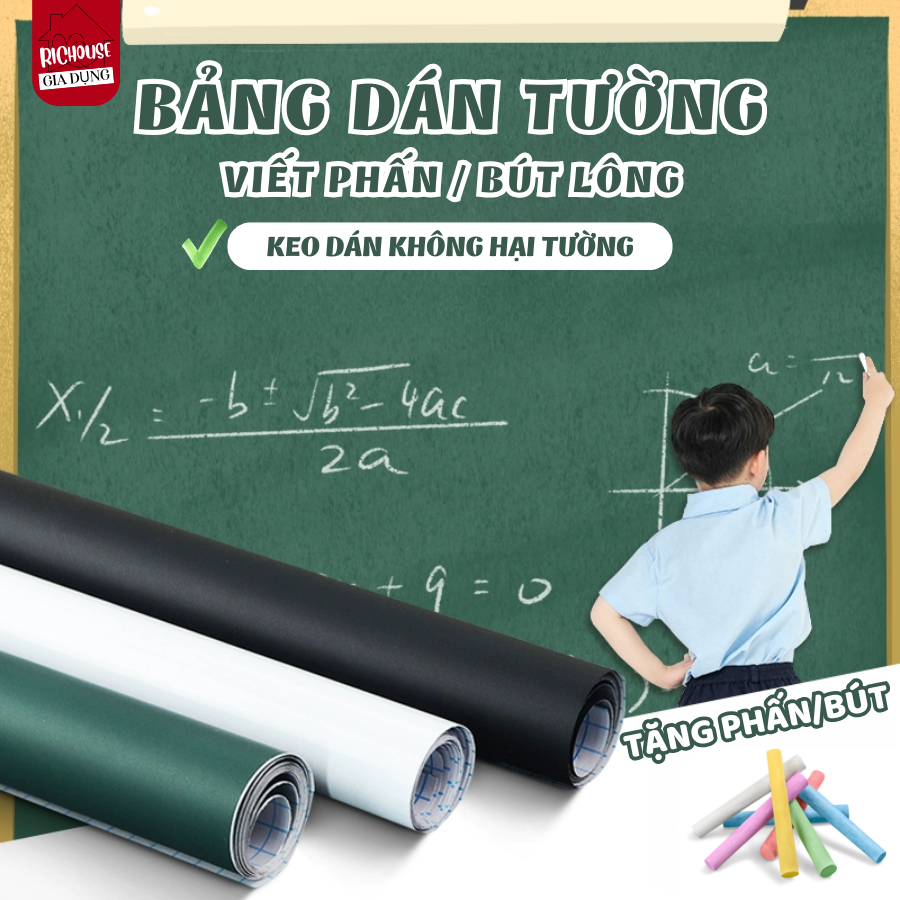 Bảng Dán Tường Viết Phân, Bảng Trắng Viết Bút Lông Thông Minh Không Hại Tường, Bảng Dạy Học Cho Bé