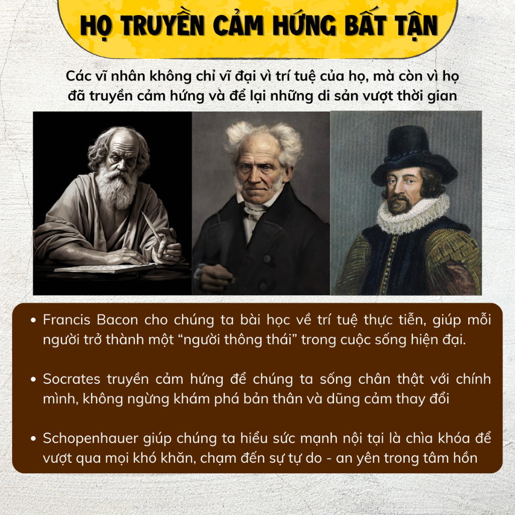 Combo Sách Schopenhauer, Sokrates, Francis Bacon:Kẻ Điên Và Thánh Nhân, Người Ưu Tú Nhất, Người Thông Thái - Bizbooks