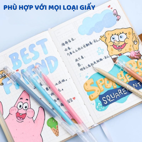 Set 9 Bút Vẽ Nhiều Màu Mực Morandi, Bút Vẽ Ngòi 0.5mm Màu sắc Tươi Sáng