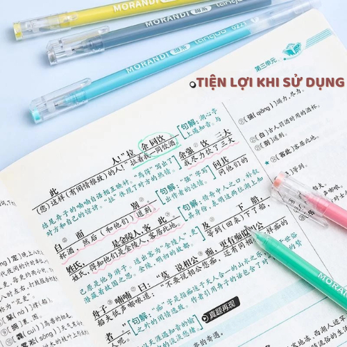 Set 9 Bút Vẽ Nhiều Màu Mực Morandi, Bút Vẽ Ngòi 0.5mm Màu sắc Tươi Sáng