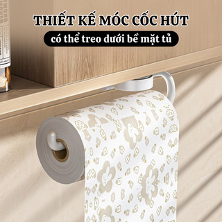 Móc Treo Cuộn Giấy Đa Năng Nhà Bếp ECO, Giá Treo Khăn Lau Bếp Cốc Hút Dán Tường Tiện Lợi