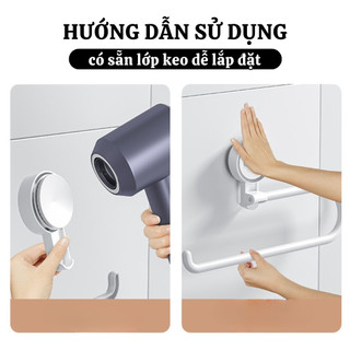 Móc Treo Cuộn Giấy Đa Năng Nhà Bếp ECO, Giá Treo Khăn Lau Bếp Cốc Hút Dán Tường Tiện Lợi