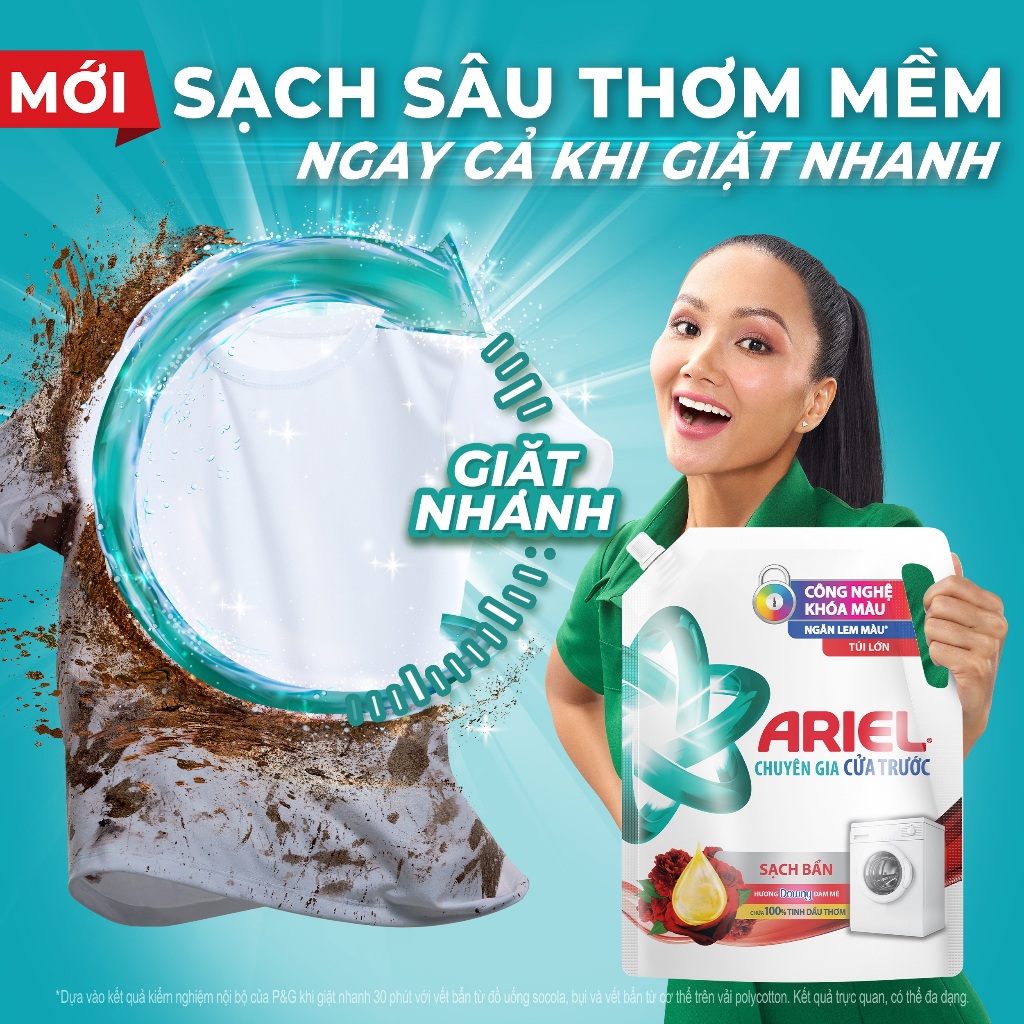 Ảnh Nước Giặt ARIEL Chuyên Gia Cửa Trước Ngăn Lem Màu Hương Nắng Sớm/ Sen & Nhài/ Oải Hương Túi 3.7KG/3.9KG 3