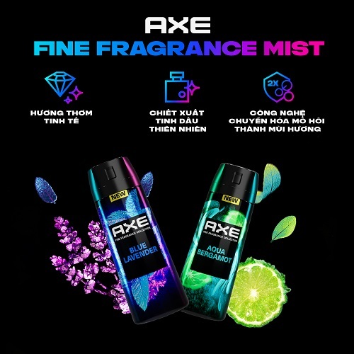 Ảnh Combo 2 Xịt thơm nước hoa cao cấp AXE 135ml, Fine Fragrance mist lưu hương tinh tế và khử mùi lên tới 72h 2