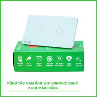 Công tắc cảm ứng Hunonic Datic 2 Nút kết nối Wifi điều khiển mọi thiết bị từ xa qua điện thoại