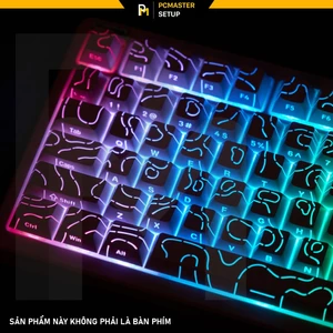 Keycap pbt xuyên led vân Topographic 4.0 dùng cho bàn phím cơ led RGB pcmastersetup