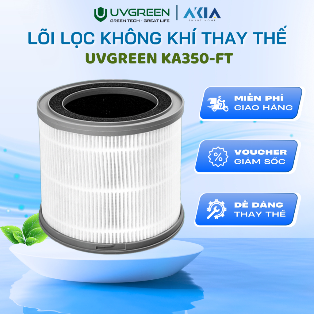 Lõi lọc diệt khuẩn cho Máy lọc không khí UVGREEN KA350 FT - Hepa H13 ...