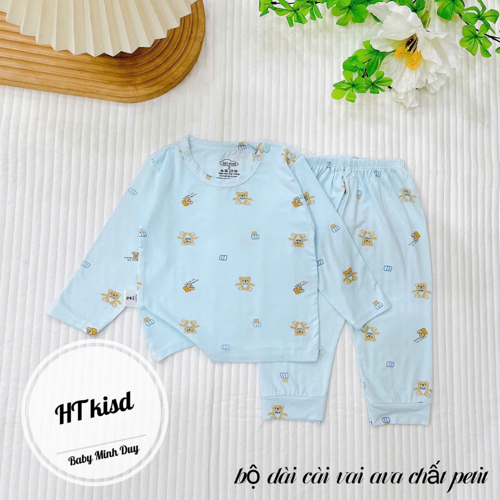 Bộ quần áo DÀI TAY thun lạnh NHIỀU MÀU họa tiết thú đáng yêu cho bé trai bé gái 4-14kg mesocshop