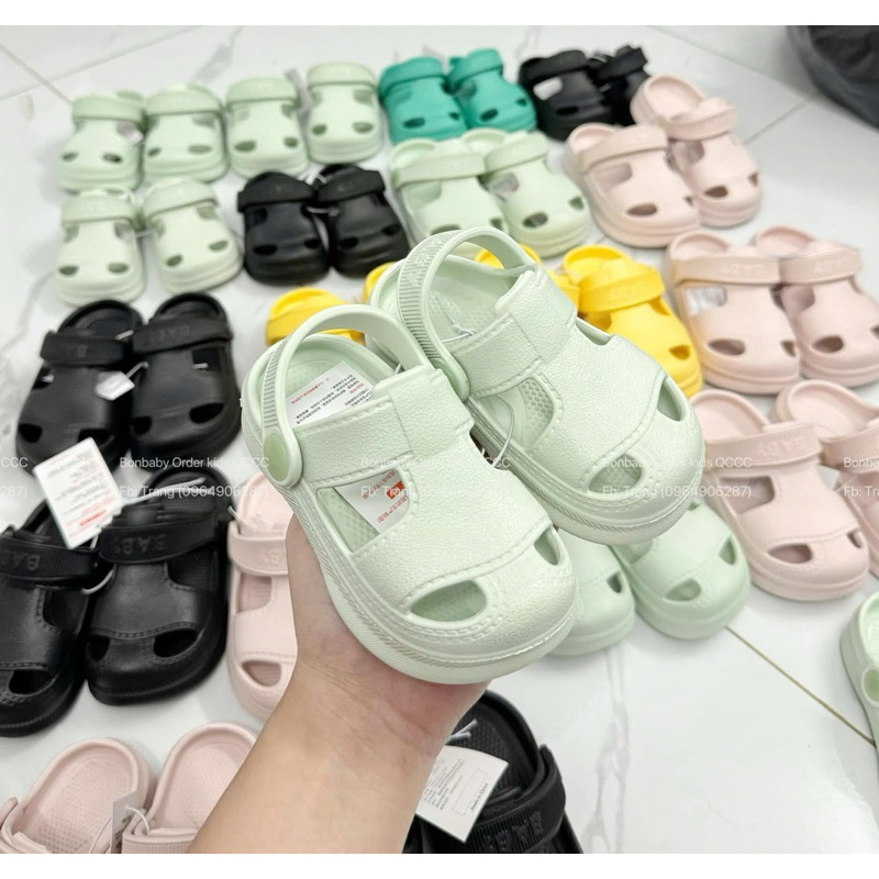 (Sẵn 17cm,18cm) Dép cross cao su mềm êm chân dành cho bé trai - bé gái