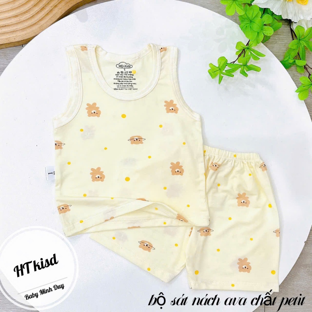 Bộ quần áo BA LỖ sát nách NHIỀU MÀU thun lạnh họa tiết thú đáng yêu cho bé trai bé gái 4-14kg mesocshop