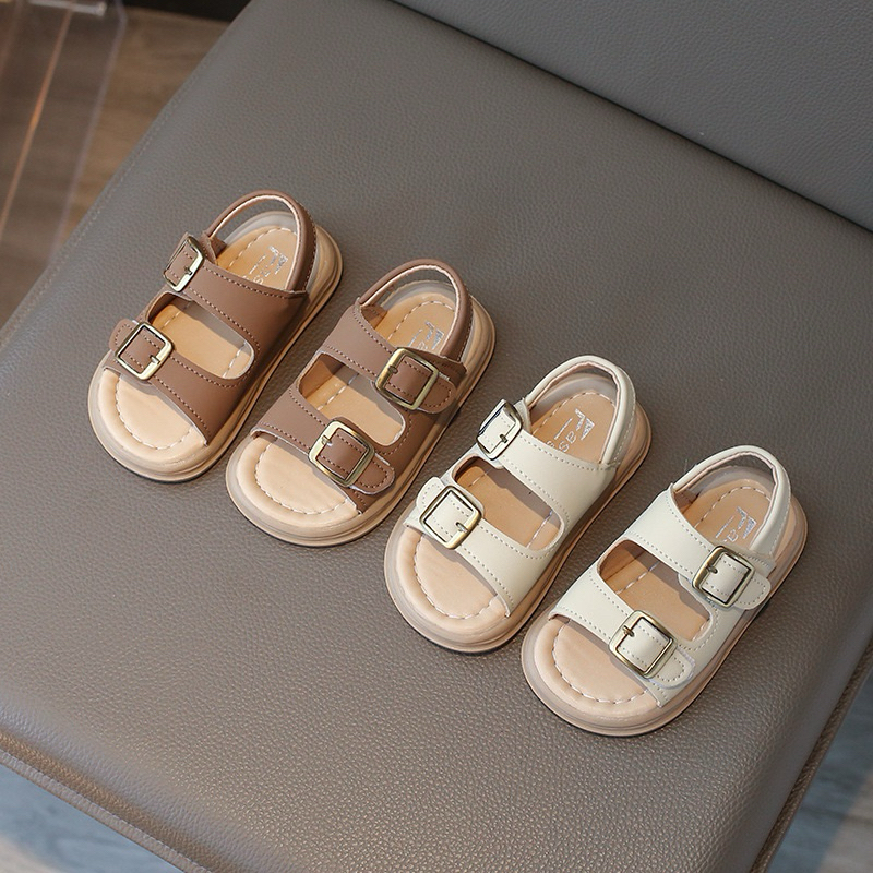 (Order) Dép sandal quai dán da mềm phong cách Hàn Quốc dành cho bé trai - bé gái