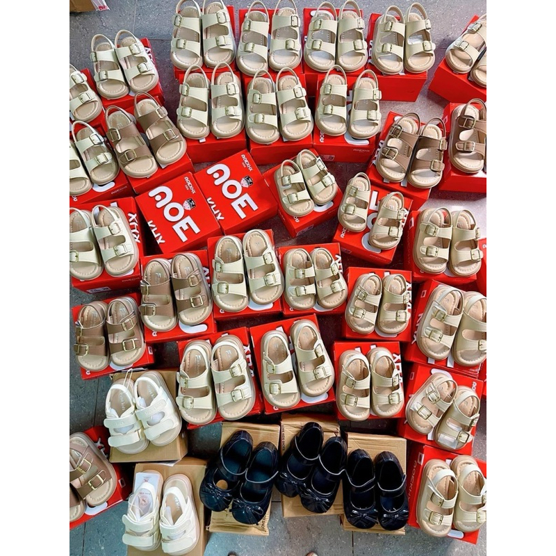 (Order) Dép sandal quai dán da mềm phong cách Hàn Quốc dành cho bé trai - bé gái