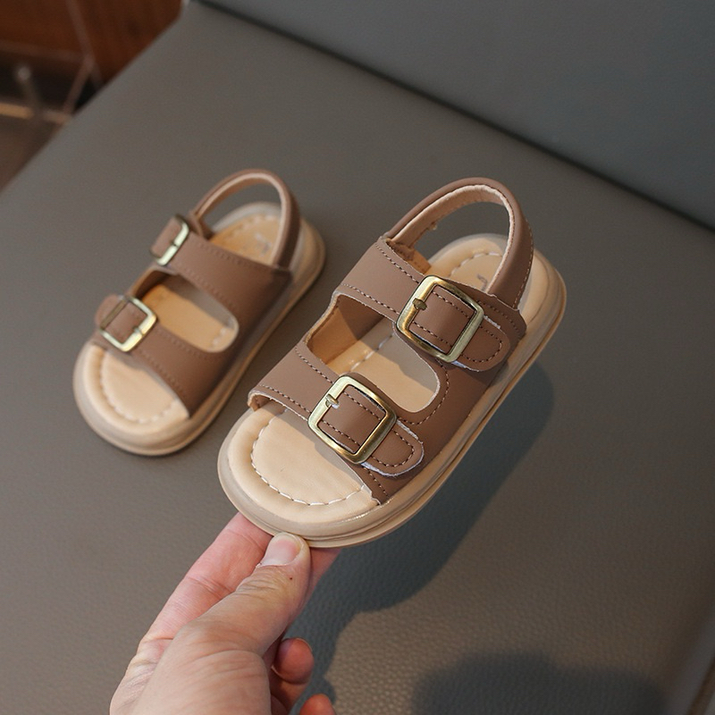 (Order) Dép sandal quai dán da mềm phong cách Hàn Quốc dành cho bé trai - bé gái
