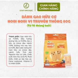 Snack Bánh gạo hữu cơ dinh dưỡng Nobi Nobi 80g (Từ 18 tháng tuổi)