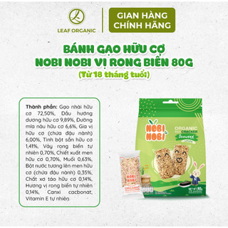 Snack Bánh gạo hữu cơ dinh dưỡng Nobi Nobi 80g (Từ 18 tháng tuổi)