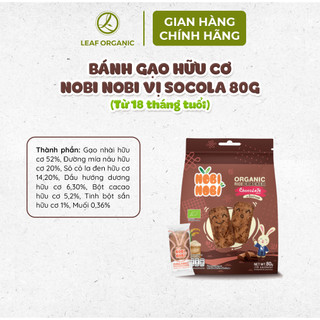 Snack Bánh gạo hữu cơ dinh dưỡng Nobi Nobi 80g (Từ 18 tháng tuổi)