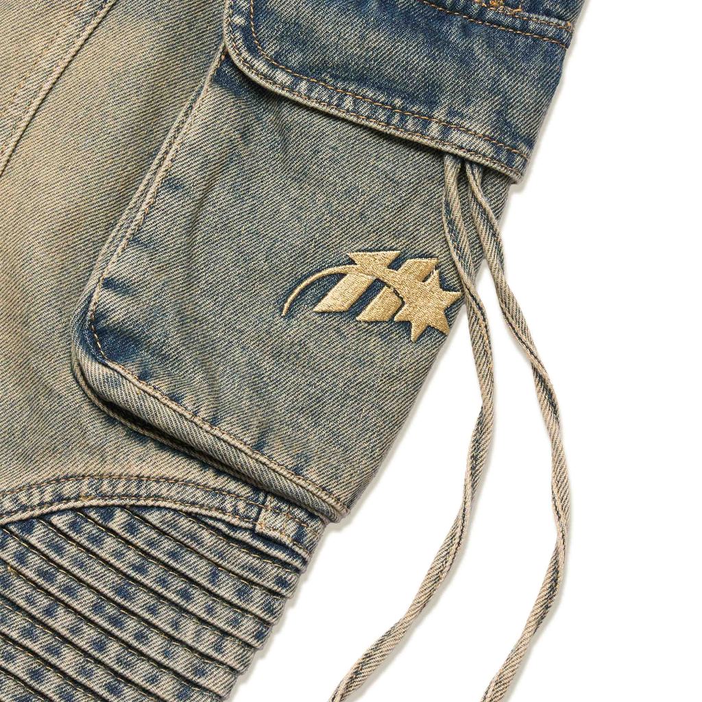 Ảnh HADES Wash Baggy Denim Trousers Xanh - HADES Brand chính hãng Quần denim dài unisex 2