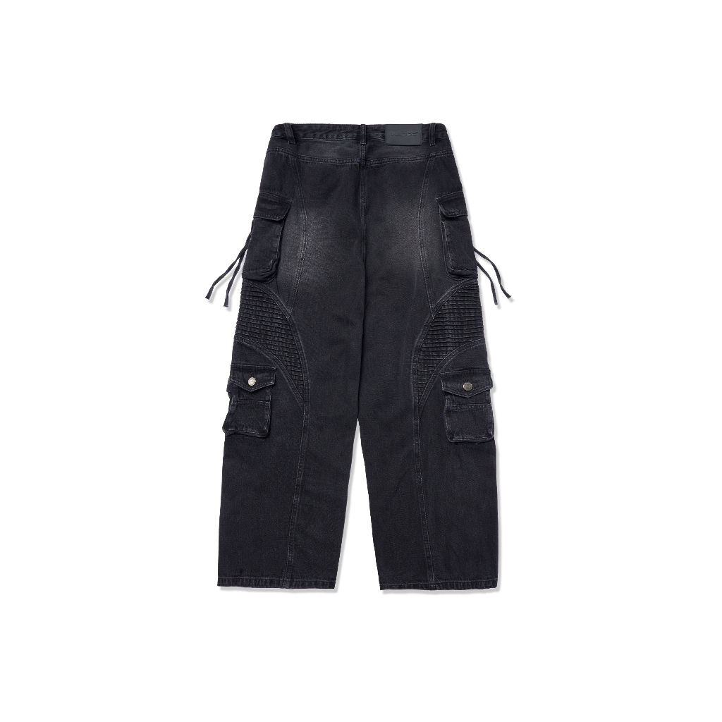 Ảnh HADES Wash Baggy Denim Trousers Đen - HADES Brand chính hãng Quần denim dài unisex 2