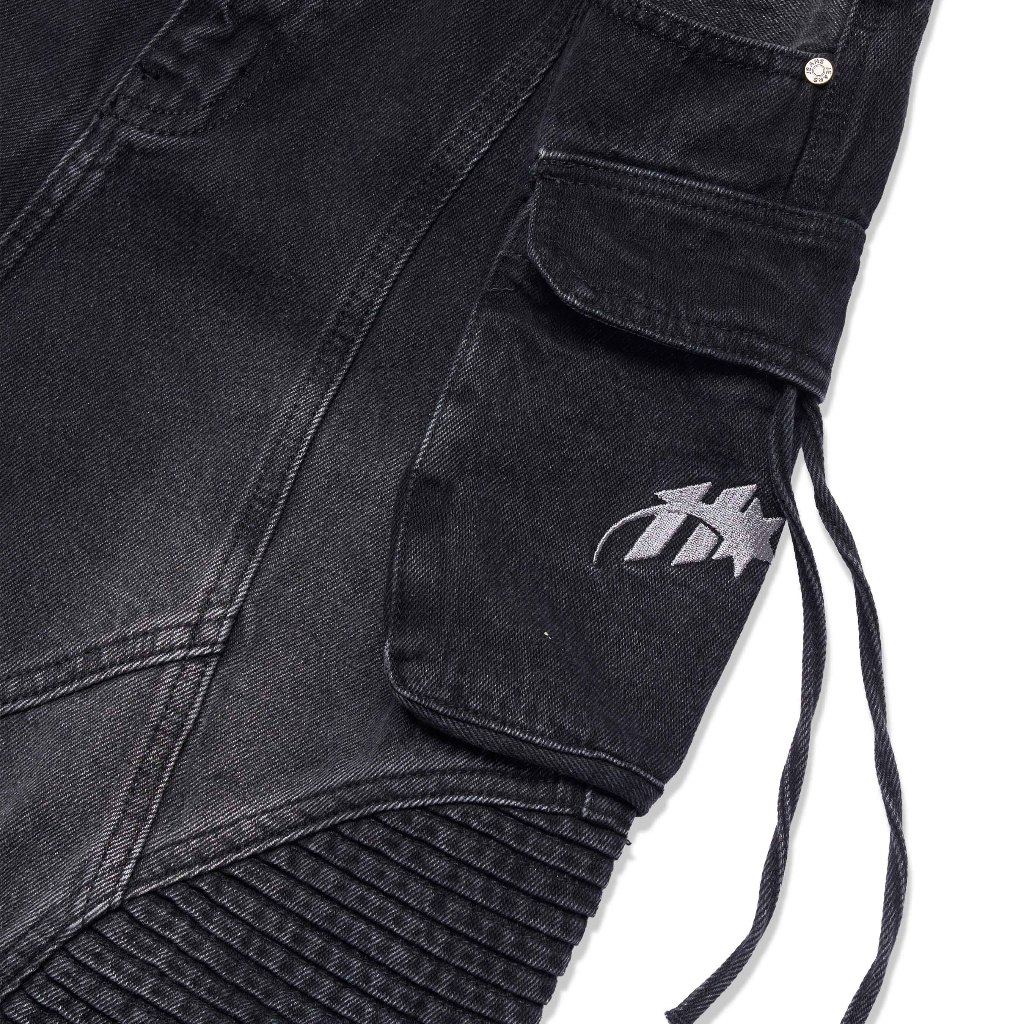 Ảnh HADES Wash Baggy Denim Trousers Đen - HADES Brand chính hãng Quần denim dài unisex 3