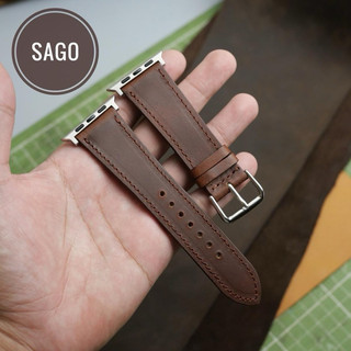 Dây đeo da bò pullup cho đồng hồ thông minh Apple Watch SE và seri 38,40,41,42,44,45,49, ultra  AWP01- Ví Da SAGO