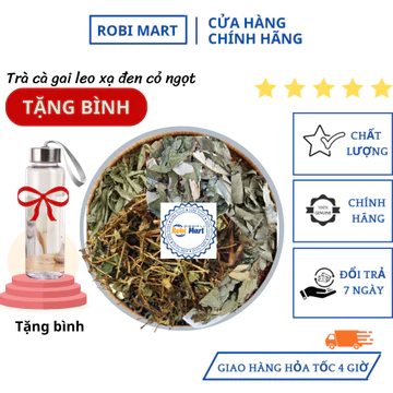 Trà cà gai leo xạ đen cỏ ngọt robimart (cà gai leo, xạ đen, cỏ ngọt) - tặng kèm bình - hộp 10, 20, 30 gói