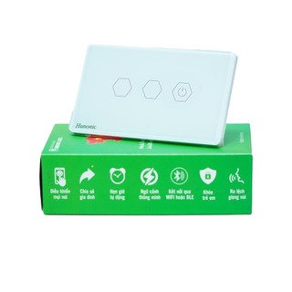 Công tắc cảm ứng Hunonic Datic 3 Nút CSL kết nối Wifi điều khiển mọi thiết bị từ xa qua điện thoại