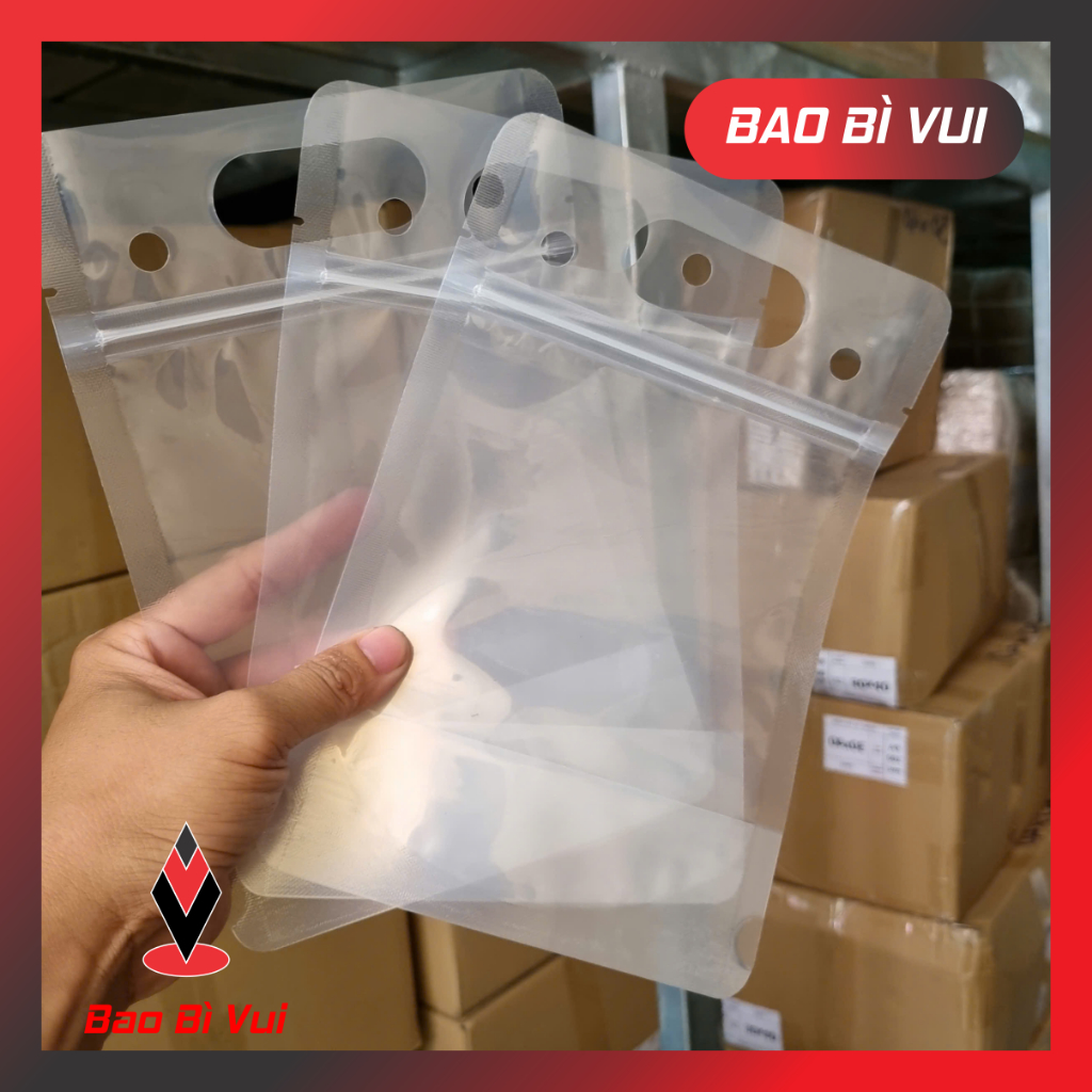 ( COMBO 5 KG)Túi zip trà chanh trong suốt có quai xách - BAO BÌ VUI