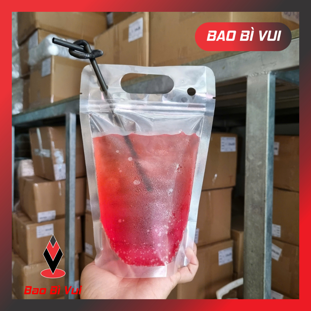 ( COMBO 5 KG)Túi zip trà chanh trong suốt có quai xách - BAO BÌ VUI