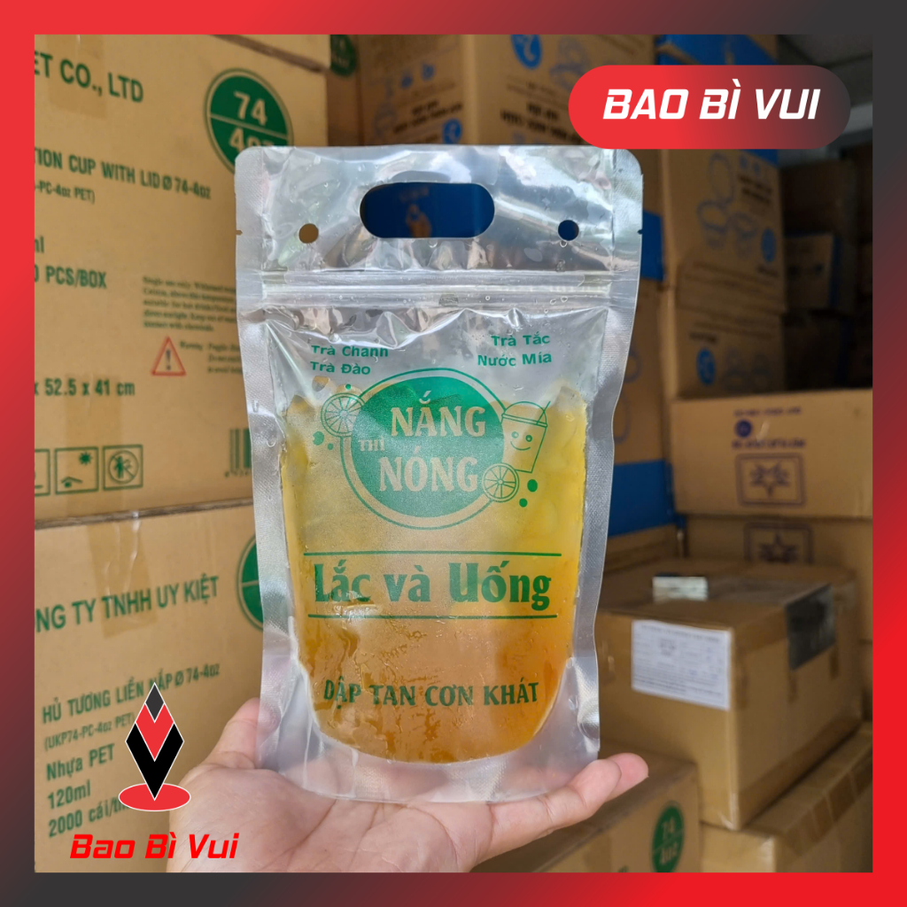 ( COMBO 5 KG) Túi zip có quai xách in hình túi trà chanh