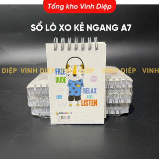 Sổ Lò Xo kẻ ngang A6, A7 (Hải Tiến 200trang)  chất liệu cao cấp chống mỏi mắt, không nhòe mực