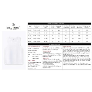 Áo Ba Lỗ Nam Basic 9ABLB501 Biluxury Co Giãn Cổ Tròn Form Slimfit Tôn Dáng