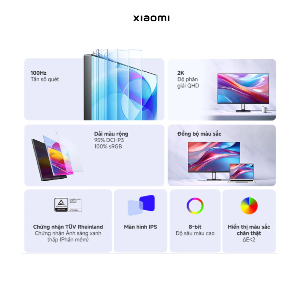Ảnh Màn Hình Máy Tính PC Xiaomi Monitor 2K A27Qi 27inch - Tấm Nền LCD IPS -Tần Số Quét 100Hz - Thời gian phản hồi chỉ 6ms 1