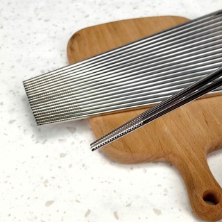 Đũa Gắp Chống Trượt Inox Chockmen, Hộp 10 Đũa Đầu Vuông Inox 316 CKM59