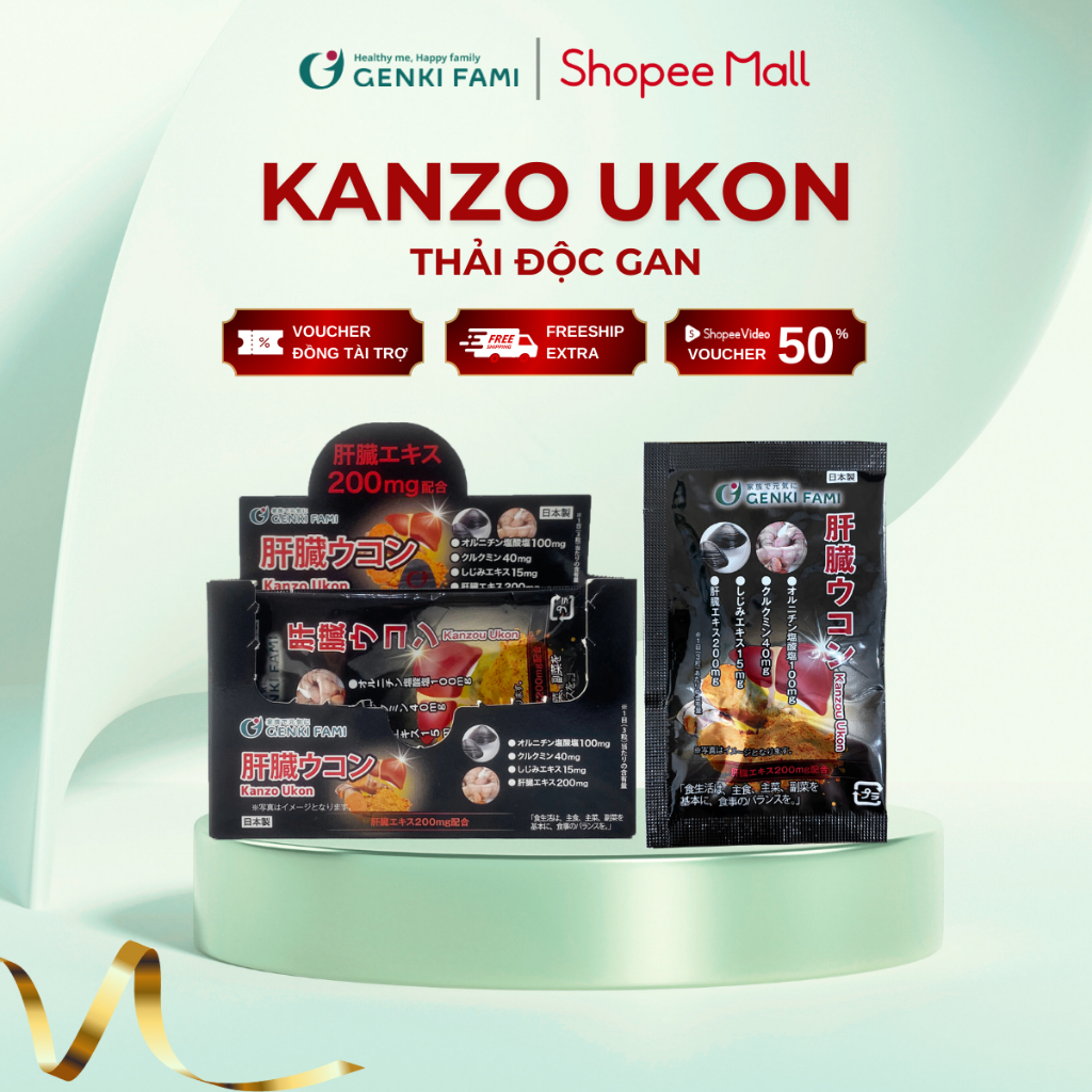 Ảnh Viên Uống Thải Độc, Mát Gan Kanzo Ukon Hộp 30 Viên 2