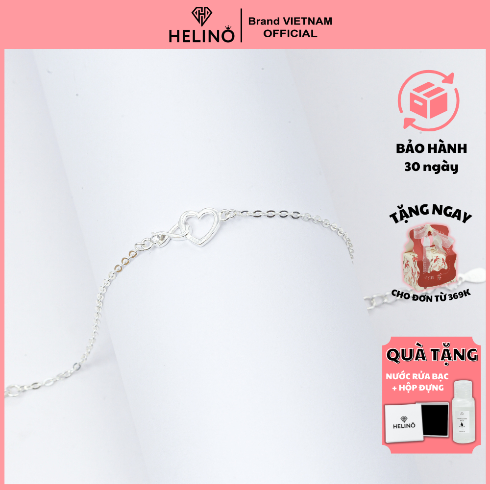 Ảnh Lắc tay bạc nữ HELINO hình vô cực lồng trái tim V14 1