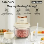 Combo nồi nấu chậm Samono 1 Lít SW-SC10 và máy xay 2 cối SW-CD300 dung tích 2.2Lít và 300ml xay ăn dặm, thịt, rau củ — ảnh 2