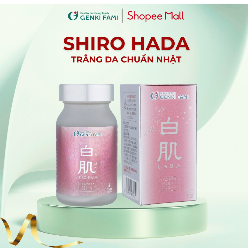 Ảnh Viên Uống Dưỡng Trắng, Ngăn Ngừa Lão Hóa, Sạm Nám, Giúp Da Đều Màu Từ Thiên Nhiên Shiro Hada Genki Fami Nhật Bản 3